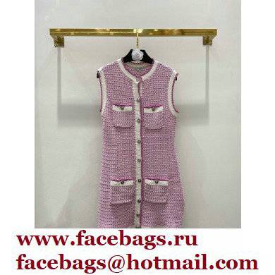 CHANEL 2022 spring summer Cotton Ecru & Dark Pink dress - Click Image to Close